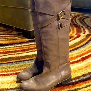 Tan Coach riding boots
